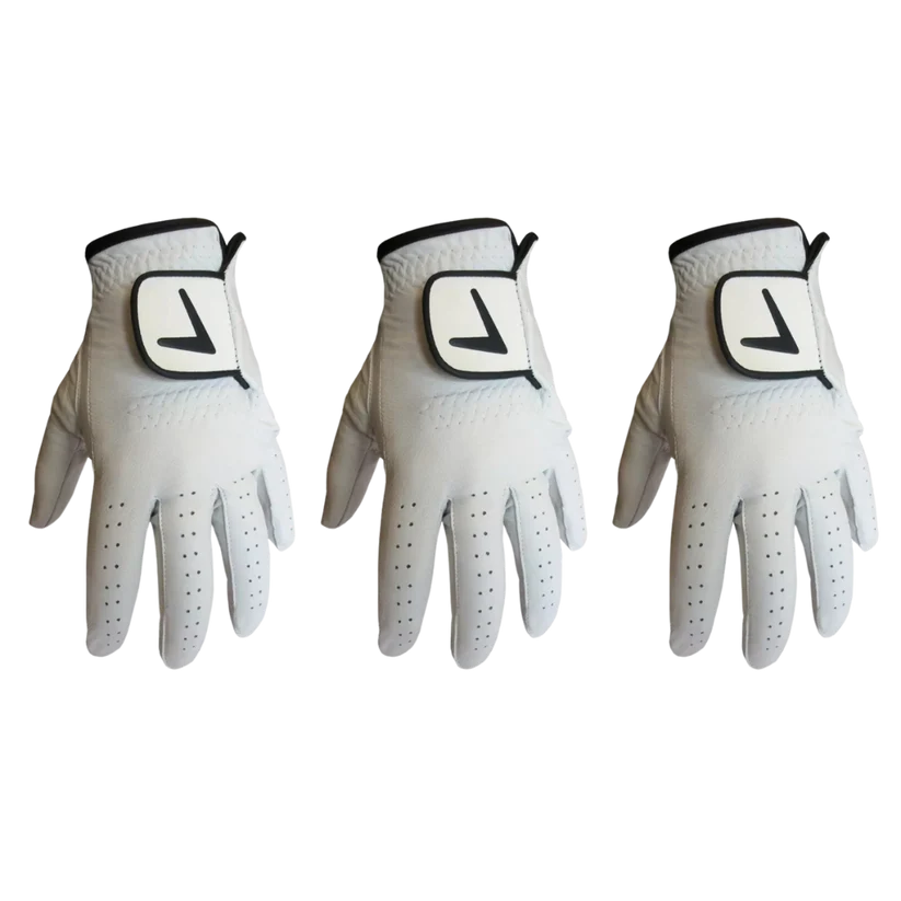 Three MENS LEATHER GOLF Glove Bundle